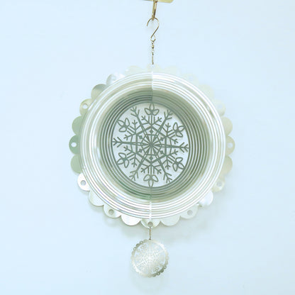3D Snowflake Mandala Wind Spinner - Whimsical Metal Garden Ornament & Christmas Decor That Dances in the Breeze