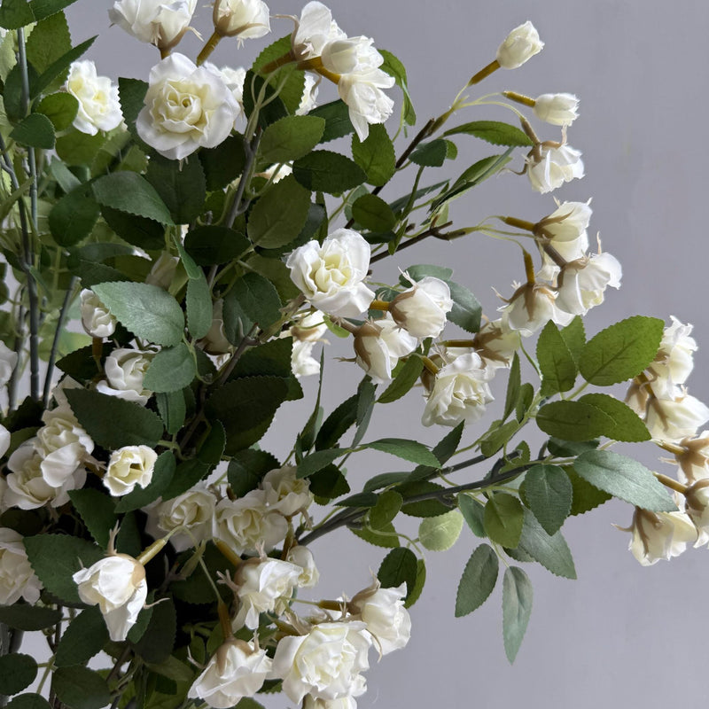 Artificial Mini Rose Bush with 18 Blooms, 25" Silk-Like Faux Flowers for Home Decor, Weddings & Events