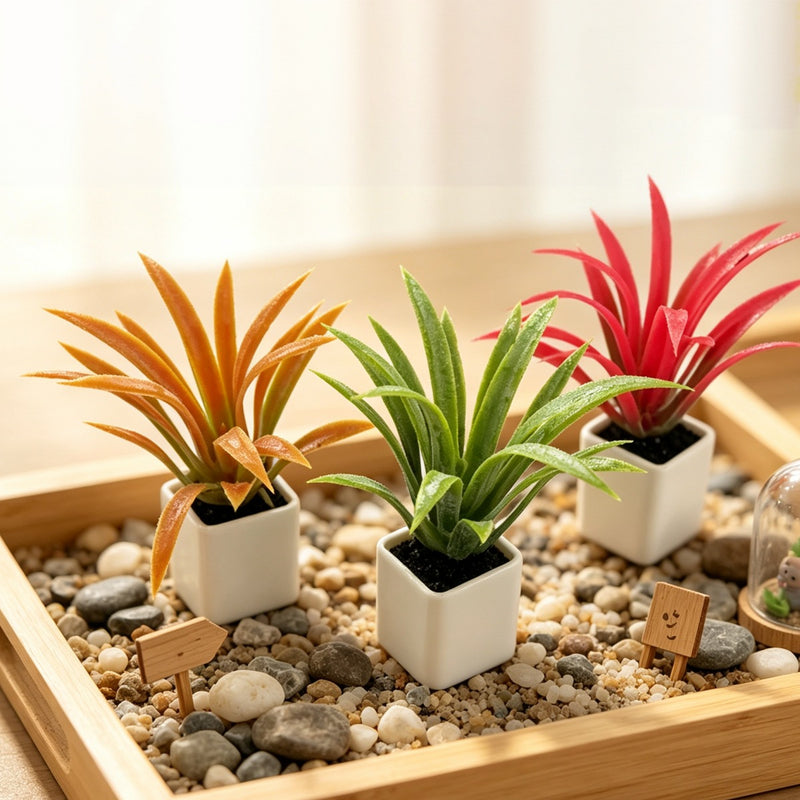 Mini Pineapple Plant Potted Decoration, 2.5" Plastic Faux Green Plant for Home, Office, Events, and DIY Projects