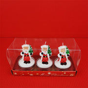 3 Pcs Christmas Candle Set with Santa Claus, Xmas Tree, Pine Cone in Gift Box for Holiday Home Decor