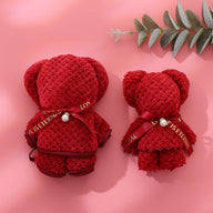 Adorable Teddy Bear Towel - Wedding Favors & Holiday/Birthday Gifts | Soft Waffle Weave