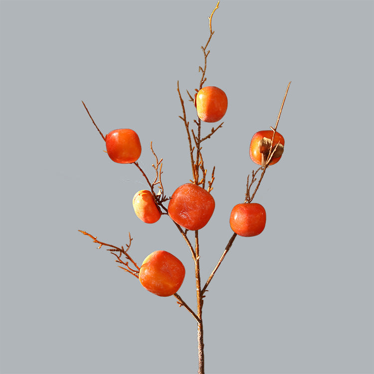 37 Inch Extra Long Artificial Persimmon Stems Branches Bulk Quantity