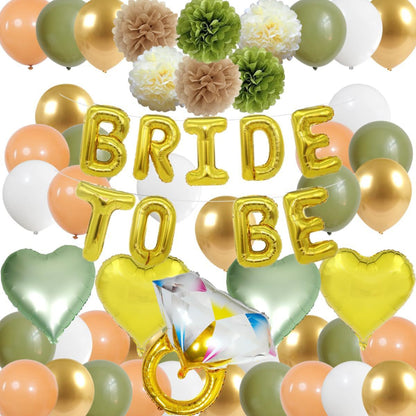 Bachelorette Party Decorations Kit - Bride to Be Balloon BannerPom Poms & Ring Balloon Set for Bachelorette Celebrations