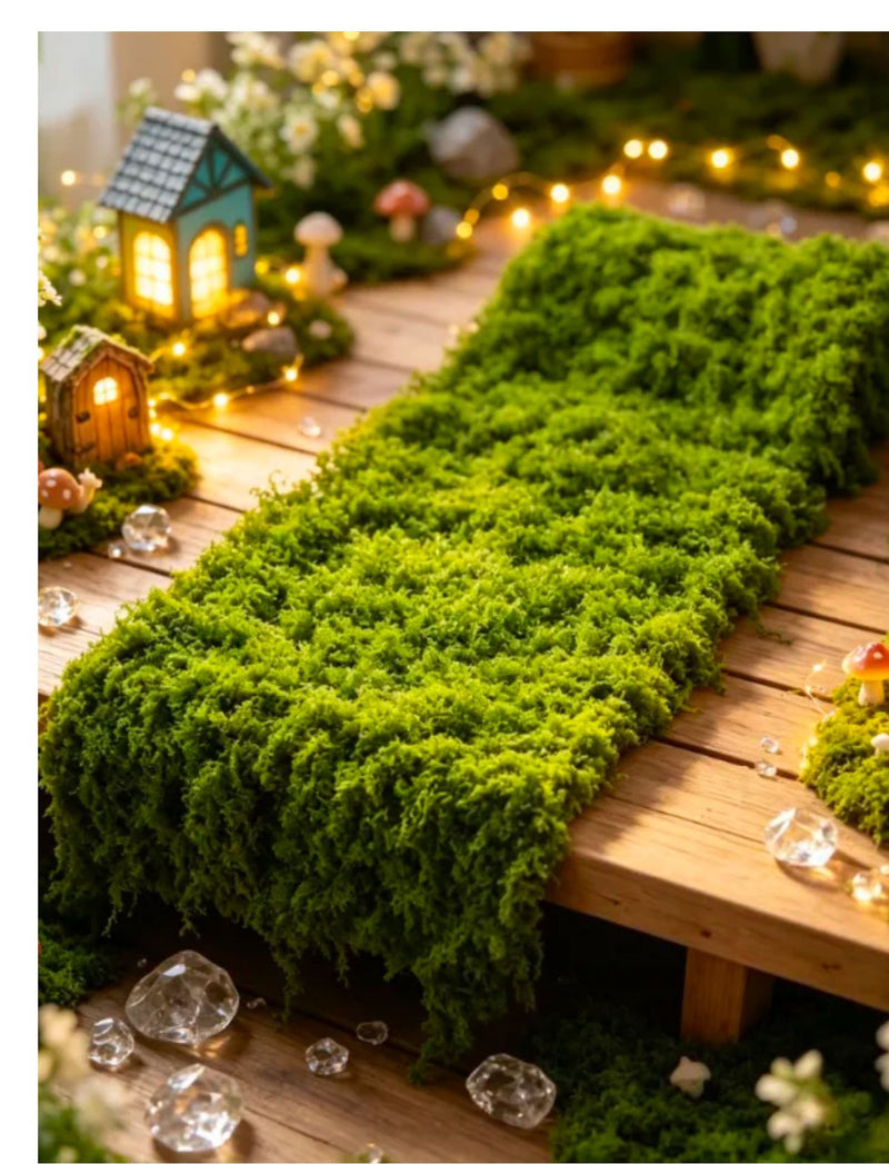 Artificial Moss Grass Mat, Faux Moss Turf Roll for DIY Micro Landscapes, Nordic Style, Home, Window Display & Wedding Decor