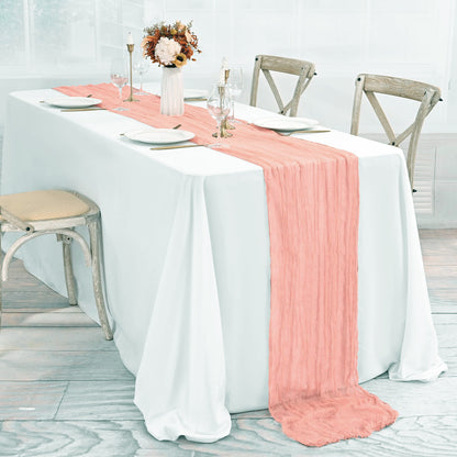 Bulk Cheesecloth Table Runner 2025 Boho 35" Breathable Organic Cotton Table Decor for Summer Wedding Bridal Shower Boho Party Wholesale