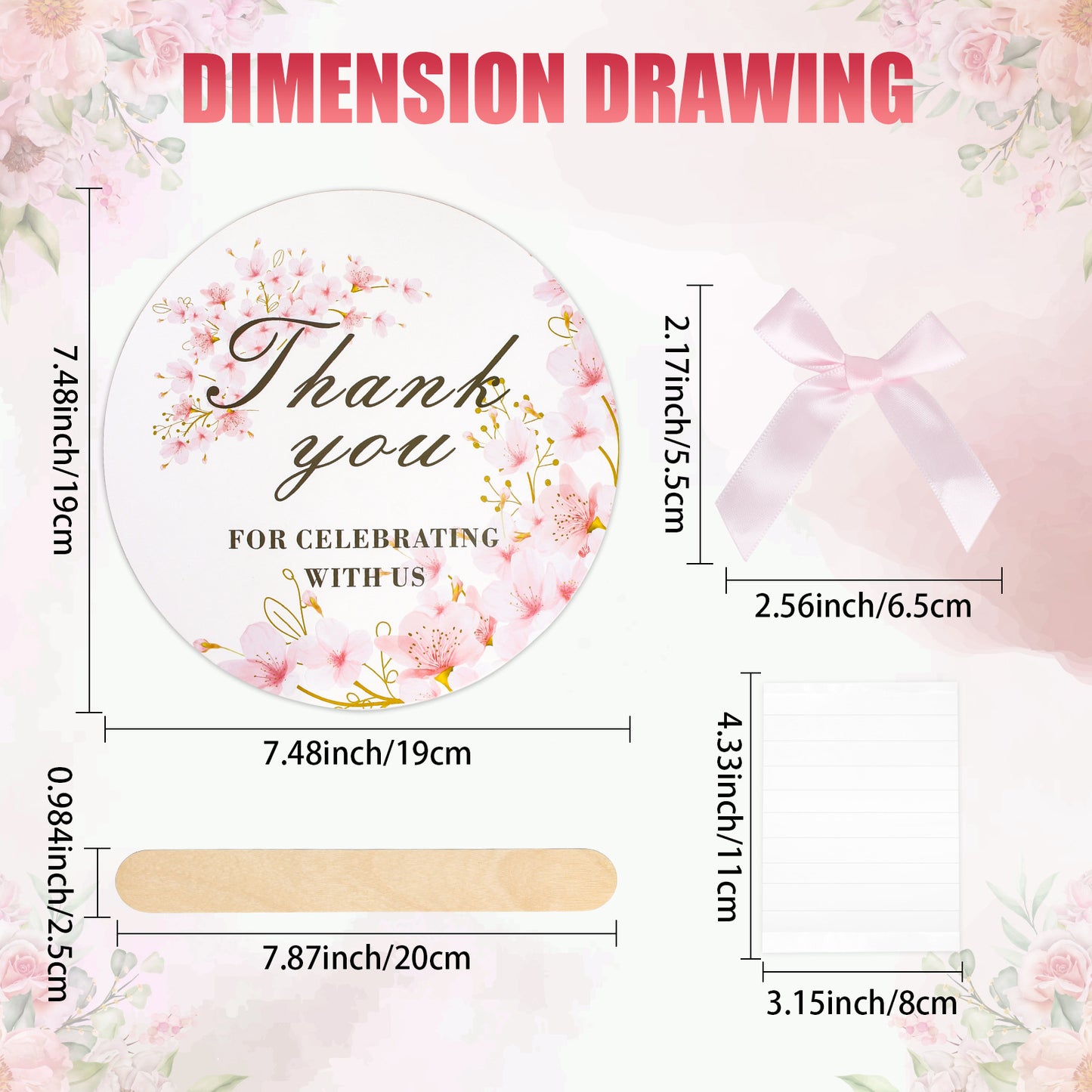 Bridal Shower Favors Wedding Fans for Guests (10 Pack) - Wedding Reception Decor & Paper Party Supplies