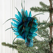 Simulated Peacock Christmas Hanging Ornaments Bulk Quantity Artificial Holiday Decor