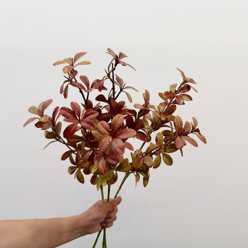 Artificial Boston Fern-Style Leaf Bush, Autumn Plastic Greenery Stem Filler for Floral Arrangements, Weddings & Home Decor