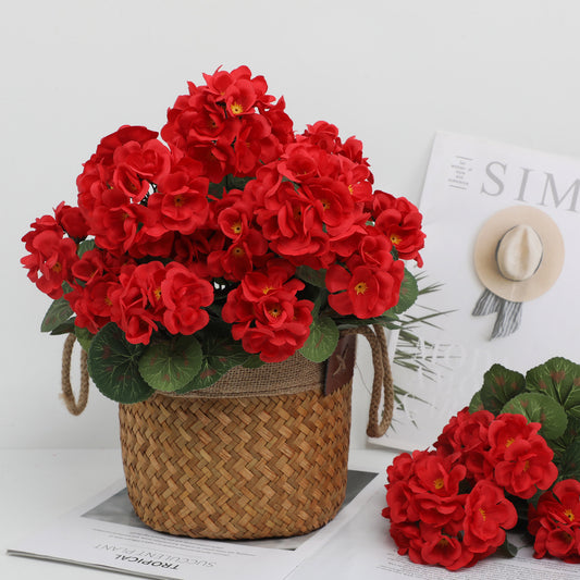 Bulk 2 Pcs Artificial Geranium Flowers UV Resistant for Garden Porch Planter Box No Fade Indoor Outdoor Home Centerpieces Wholesale