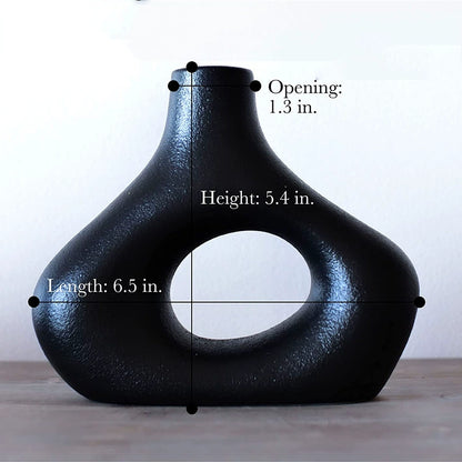 Bulk Nordic Donut Vase Handmade Ceramic Hollow Vases for Olive Branches & Table Centerpieces Minimalist Modern Home Decor for Wedding Shelf Office Console Entryway Sculptural Neutral Décor Wholesale