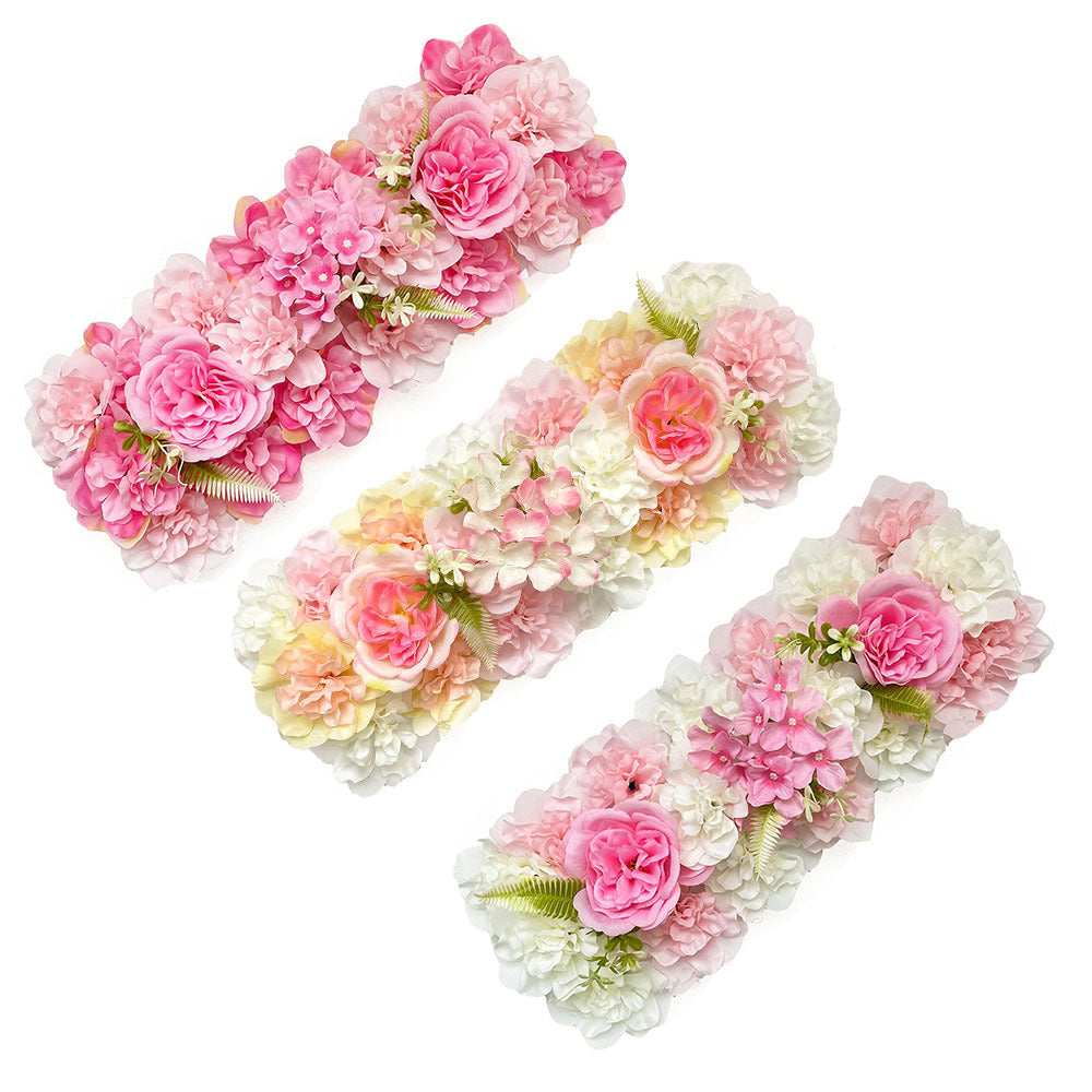 Artificial Wedding Flower Row 20x8 Inch Silk Flower Arrangement for Wedding Arch Aisle Backdrop Decor
