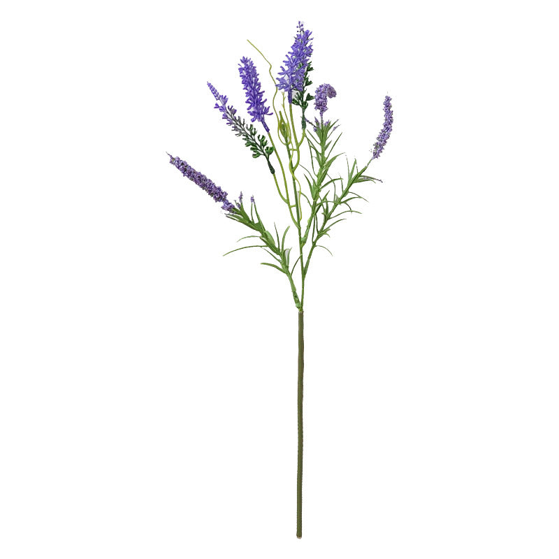 Artificial Lavender Bouquet, Set of 6 Stems, 36 Blooms, 19" Tall, Silk-Like Fabric, Perfect for Weddings, Home Decor, and Events