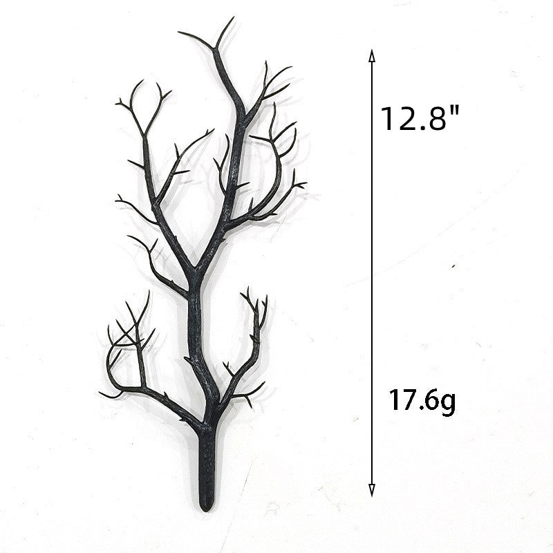 10 - Pack Black Plastic Artificial Dead Branches for Halloween - Indoor Decor Essential
