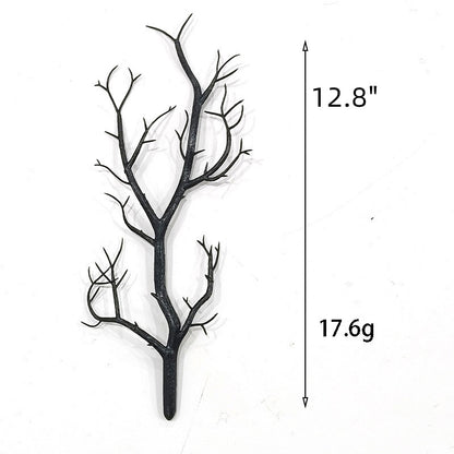 10 - Pack Black Plastic Artificial Dead Branches for Halloween - Indoor Decor Essential