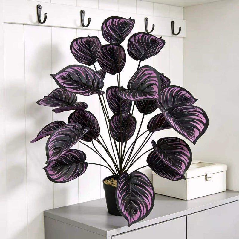 Artificial Violet Bush with 24 Blooms, 33" Tall Lifelike Faux Floral for Home Decor, Wedding & Events