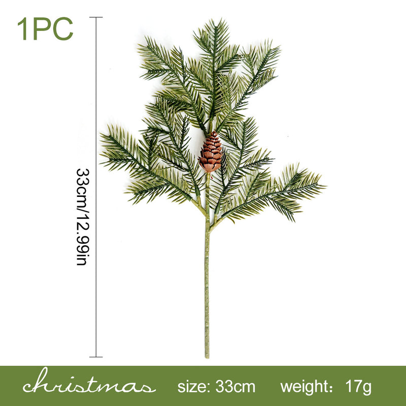Artificial Red Berry & Pine Needle Christmas Stem, Plastic Faux Holly Pick for Wreaths, Floral Arrangements & Holiday Decor