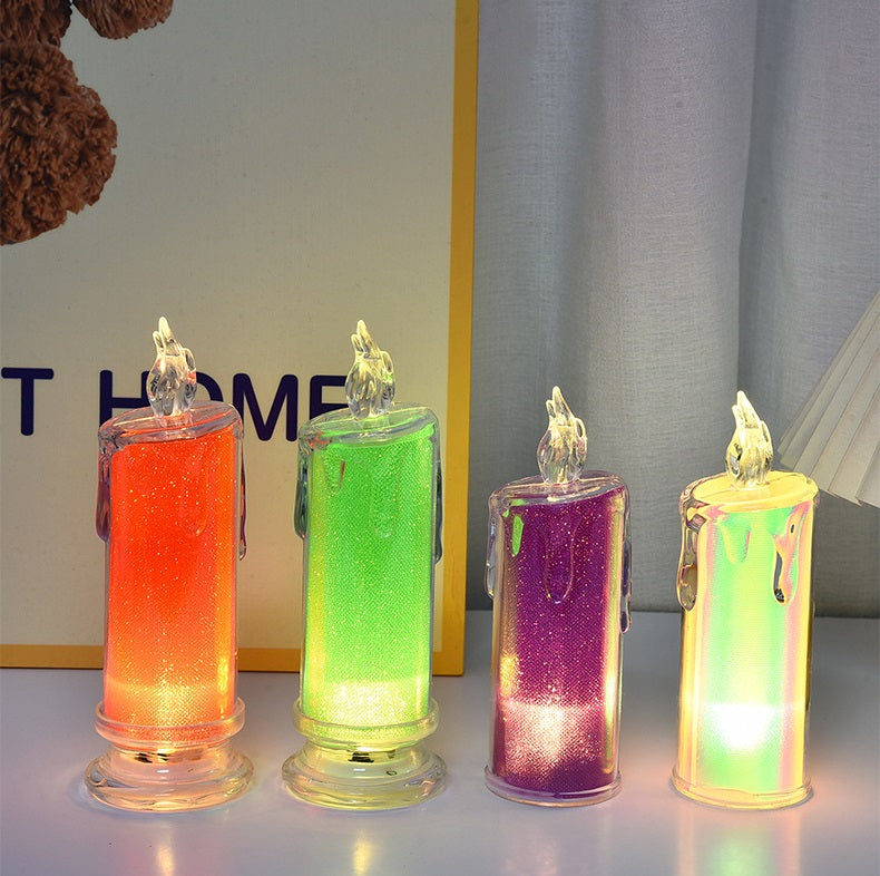 Bulk 10 Pcs LED Flameless Candles Gap Column Candle for Valentine's Day Wedding Birthday Bedroom Decorations Wholesale