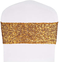 Bulk 2 Pcs Stretch Sequin Chair Sashes Glitter One-Sided Sequins Chair Bands Wholesale