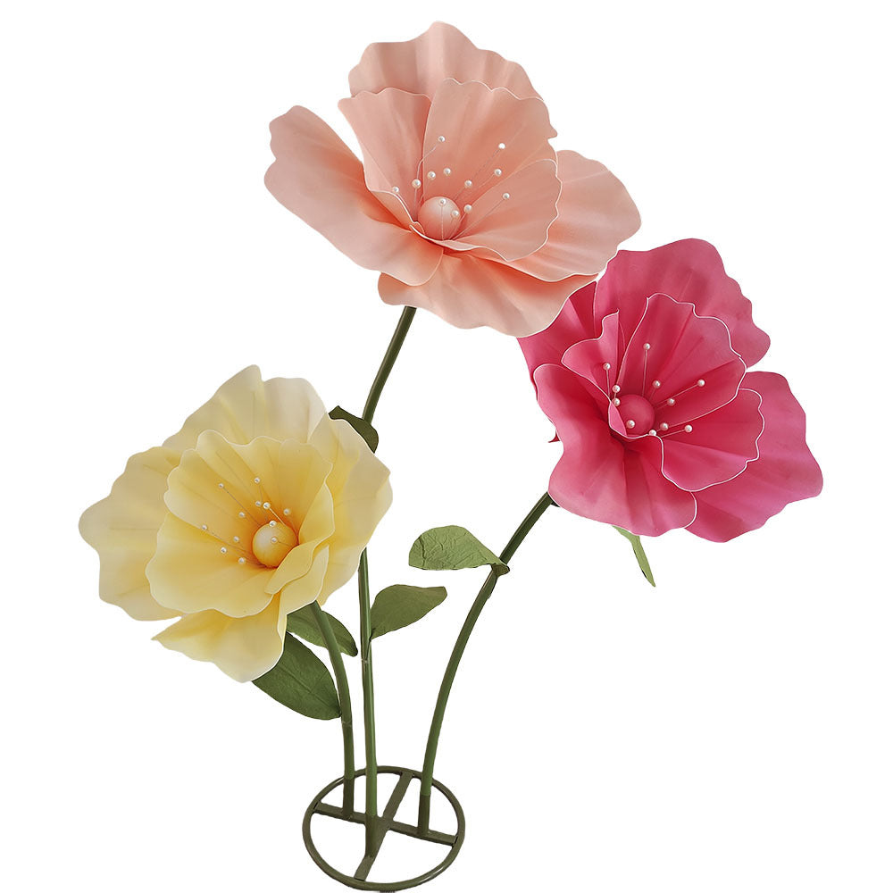 Wedding Aisle Decor Artificial Poppy Flowers - 12 Colors 3 Sizes (15.75"-23.62") for Runway/Window Display