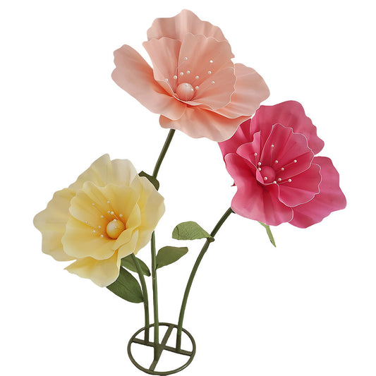 Wedding Aisle Decor Artificial Poppy Flowers - 12 Colors 3 Sizes (15.75"-23.62") for Runway/Window Display