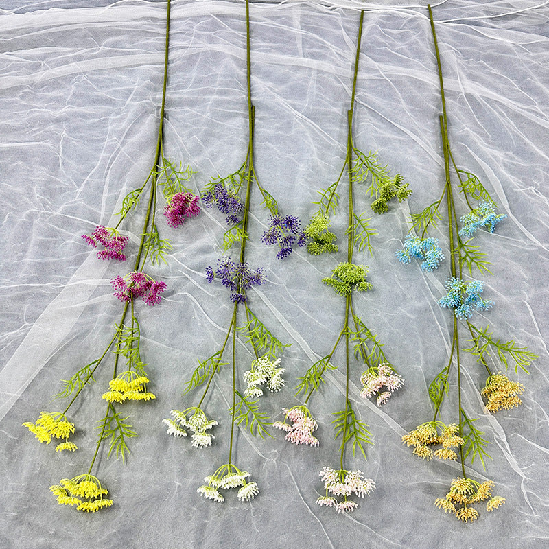 Single Stem Lace Artificial Flower, 75cm Tall with 24 Blooms, Perfect for Weddings, Home Decor, and Events