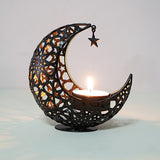 Bulk Moon Shape Candle Holder Hollow Out Candlestick for Home Office Wedding Anniversary Valentine's Day Table Centerpiece Decorations Wholesale