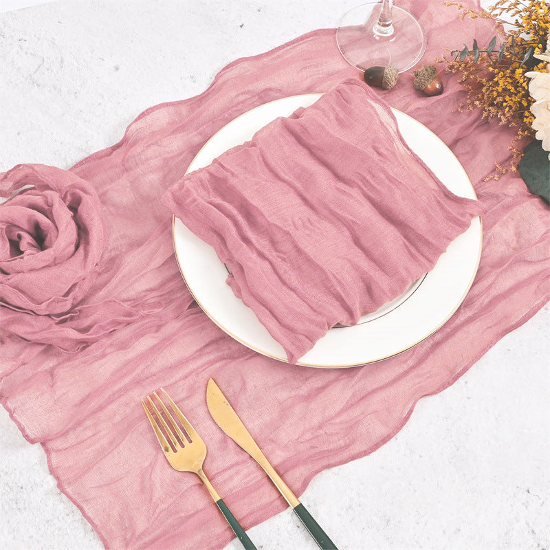 Bali Gauze Ruffled Napkins - Rustic Bohemian Style for Wedding Party Dinner Table Decor