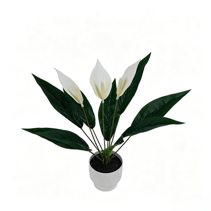 Artificial Anthurium Plant, 12-Bloom Bush, 17" Tall, PE/PVC Material, Indoor Decor for Home, Office, Events