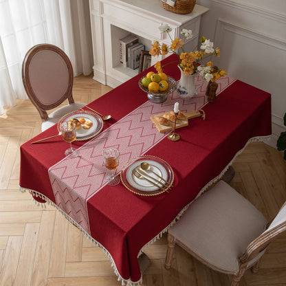 Bulk Vintage Tablecloths Linen Tablecloth with Tassels Wholesale
