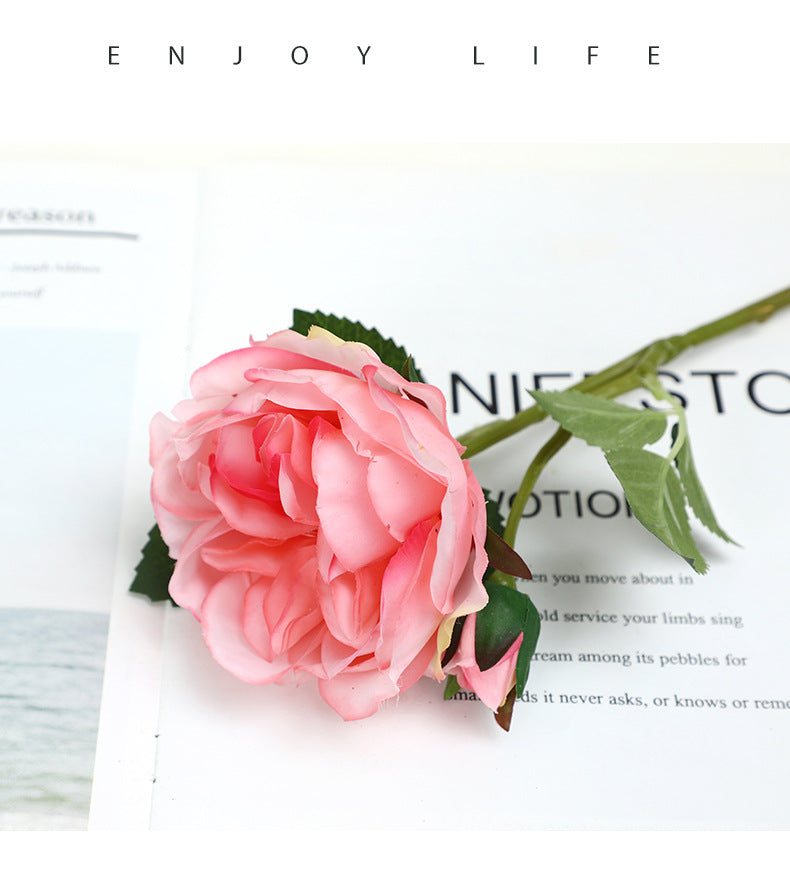 20 Inch Artificial Silk Rose Stems with Buds, 10 Pcs Bulk Wholesale