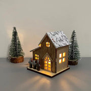 Christmas LED Glowing House Ornaments 6 Pcs Sparkly Desktop Model Decorations