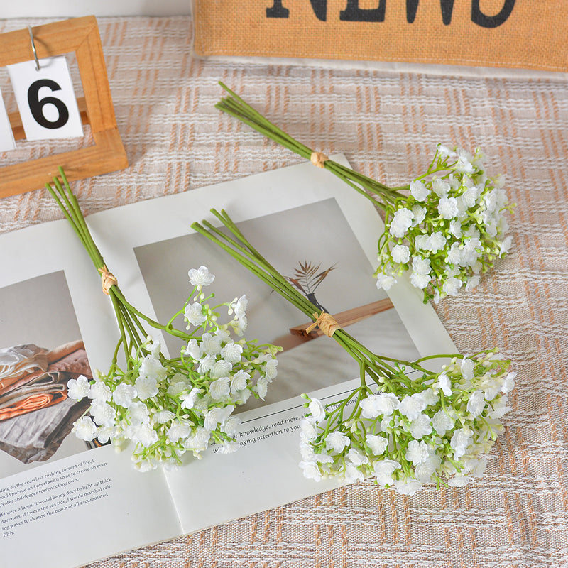 Artificial Baby's Breath Bouquet, 12-Inch Faux Gypsophila Stems, Perfect for Weddings, Home Decor, and Events