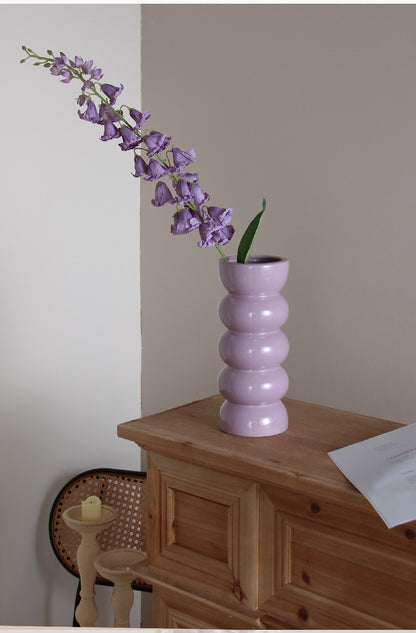 Bulk Ceramic Flower Vase Ribbing Modern Unique Home Party Decor Wholesale
