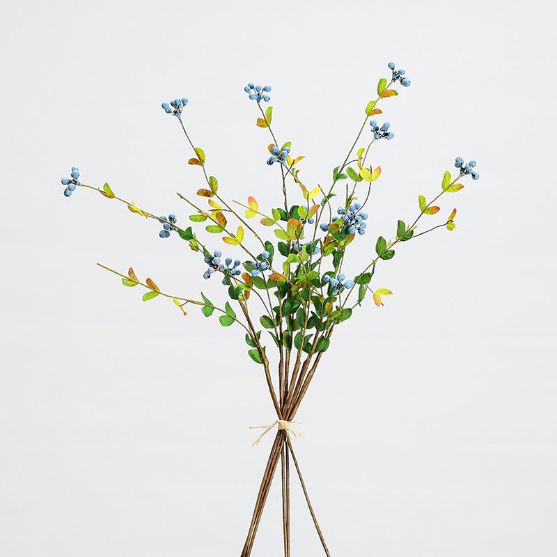 Artificial Berry Bouquet, Set of 6 Stems with 18 Blooms, 20" Long, Foam Material for Home Decor & Floral Arrangements