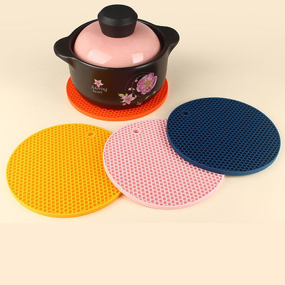 Bulk 3 Pcs Round Trivets Mat Multifunctional Heat Resistant Silicone Placemats Non-slip Cup Coasters Wholesale