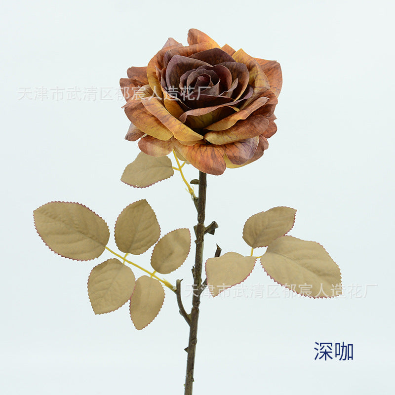 Artificial Rose Bouquet, Set of 3 Stems with Large 4.5" Silk-Like Blooms, 19" Long for Weddings, Home & Office Decor