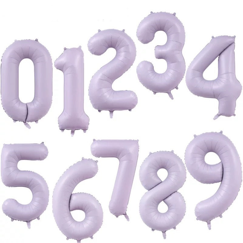 Ins Style Pastel Blue & Retro Olive Green Number Balloons - 0-9 Set for Birthday Party Decorations 40 Inches