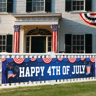 Bulk 10 Pcs 4th of July Banners Independence Day Banner for Parade Decor Supplies Wall Decor Garden Yard Outdoor Decor Wholesale