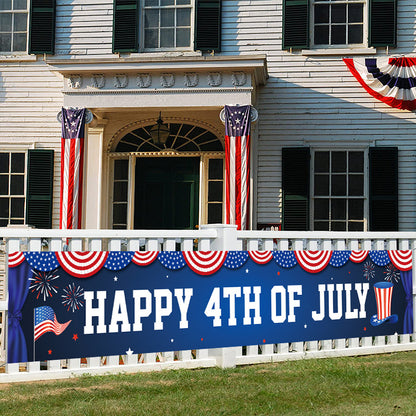 Bulk 10 Pcs 4th of July Banners Independence Day Banner for Parade Decor Supplies Wall Decor Garden Yard Outdoor Decor Wholesale