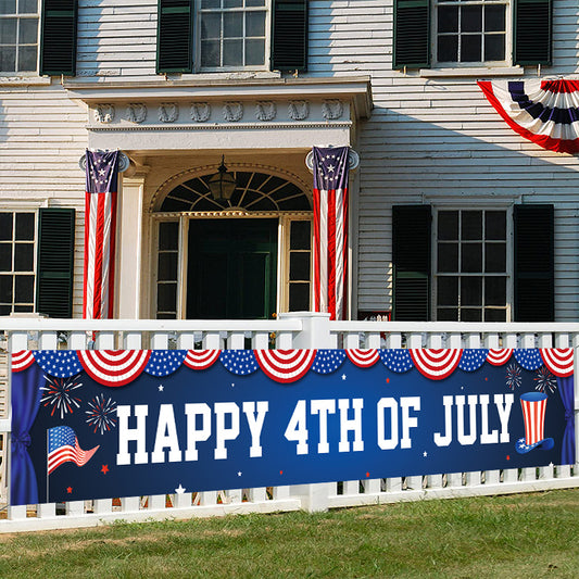 Bulk 10 Pcs 4th of July Banners Independence Day Banner for Parade Decor Supplies Wall Decor Garden Yard Outdoor Decor Wholesale