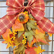 Bulk 6 Pcs Fall Pumpkin Maple Leaf Artificial Wall Swags Teardrop Front Door Decor
