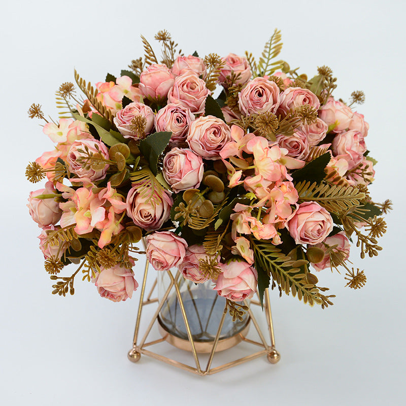 Artificial Silk Rose Bush with 6 Blooms, 12" Tall, Perfect for Weddings, Home Decor, and Events