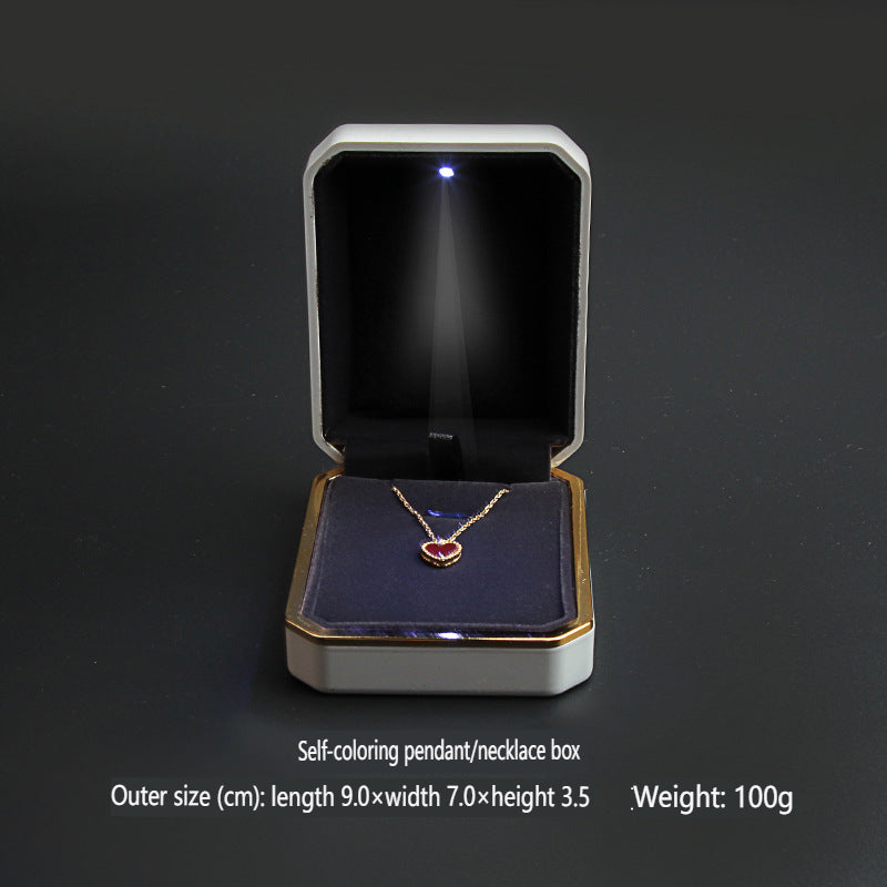 Bulk Ring Box With Light 2025 LED Illuminated Velvet Lined Jewelry Organizer for Bridal Shower & Proposal Accessories Wholesale