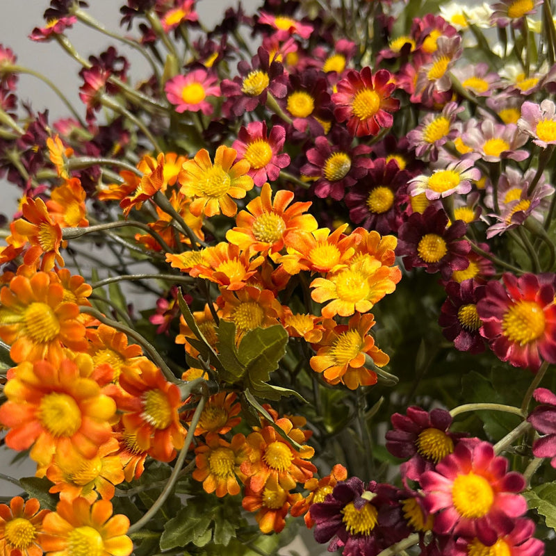 Single Stem Daisy Bush with 50 Blooms, 23" Tall, Silk-Like Fabric, Perfect for Weddings, Events, and Home Decor