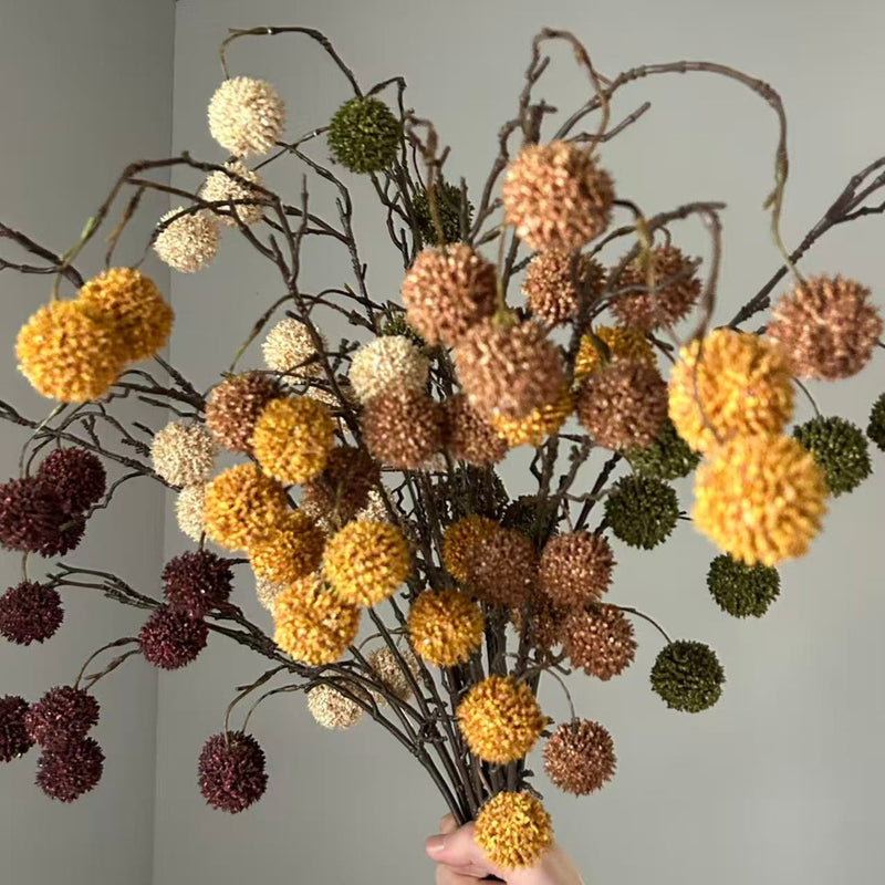 Artificial Wild Berry Bush with 8 Flower Heads, Plastic Faux Berry Stem for Weddings, Hotel Decor, Window Displays
