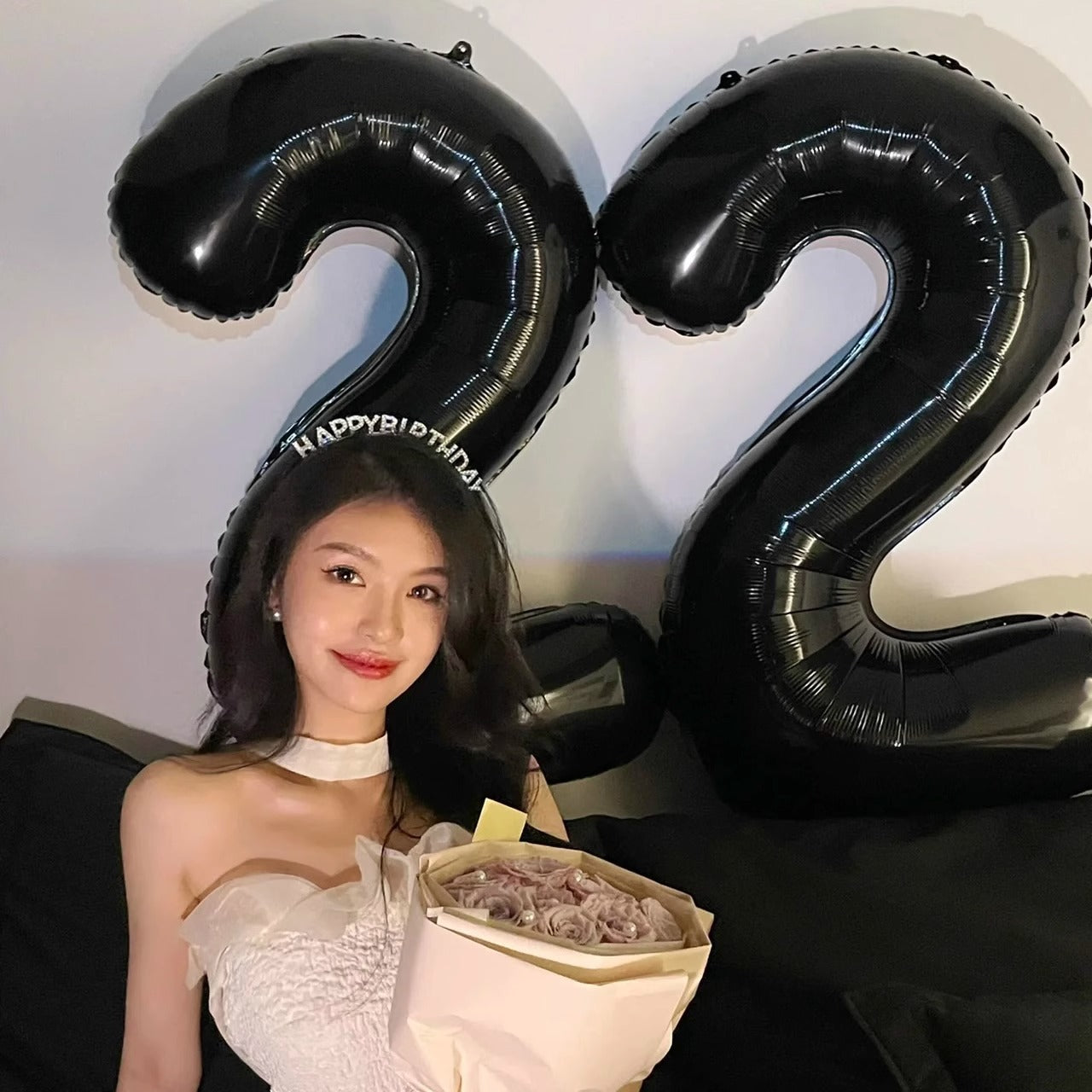 Bulk Black 40 Inch Digital Balloons for Birthday Party Anniversary Valentine's Day Wedding Supplies Scene Decor Arrangement Wholesale