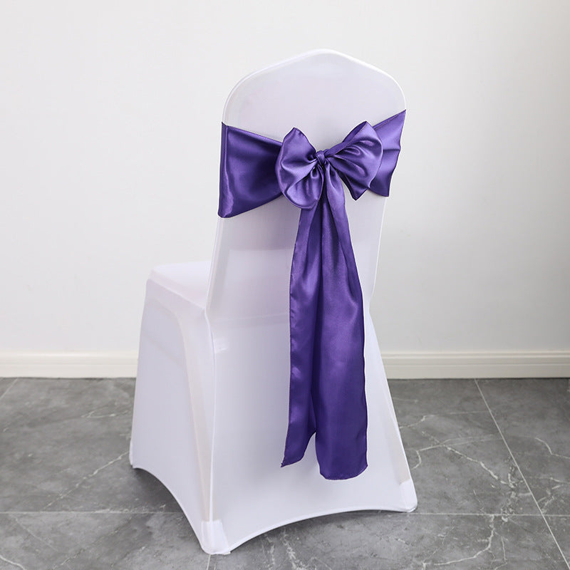 Bulk 10PCS Bows Chair Sashes Satin Chair Ribbons for Wedding Party Events Banquet Chair Cover Decoration Wholesale