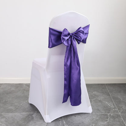 Bulk 10PCS Bows Chair Sashes Satin Chair Ribbons for Wedding Party Events Banquet Chair Cover Decoration Wholesale