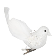 10 Pcs Artificial Christmas Bird Ornaments Glitter Foam Feathered Decorations for Wreath Tree Topper Crafts