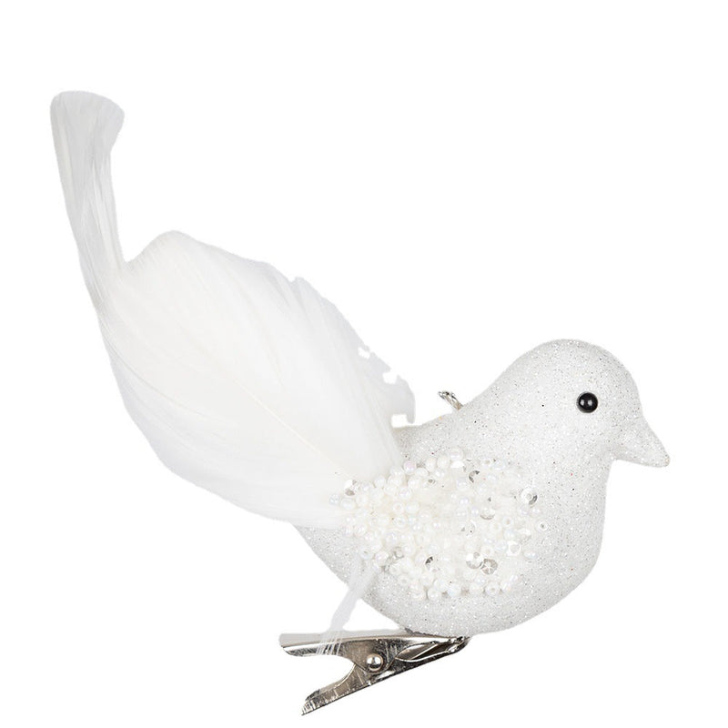 10 Pcs Artificial Christmas Bird Ornaments Glitter Foam Feathered Decorations for Wreath Tree Topper Crafts
